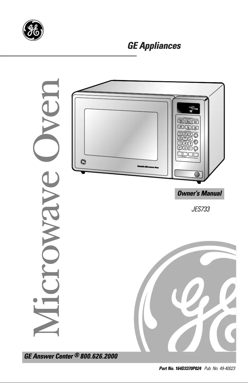 Page 1 de la notice Manuel utilisateur GE JES733WY