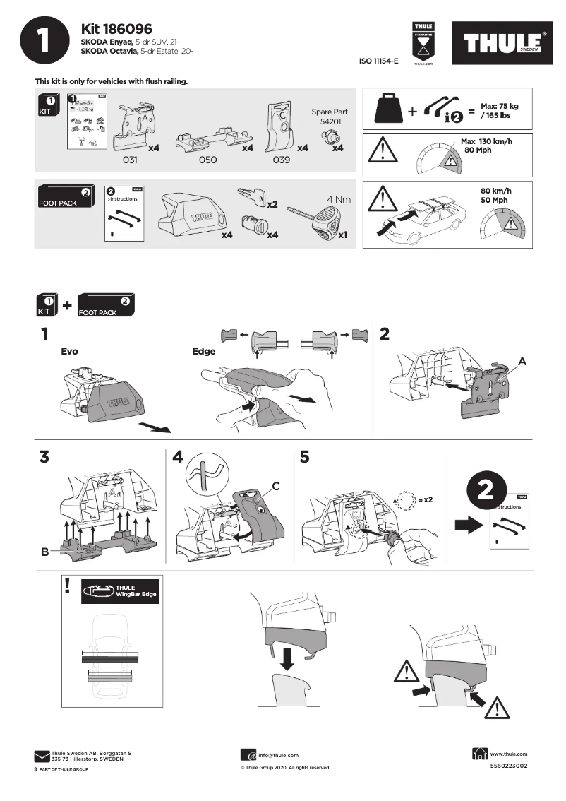 Página 1 del manual Manual de usuario Thule Kit 186096