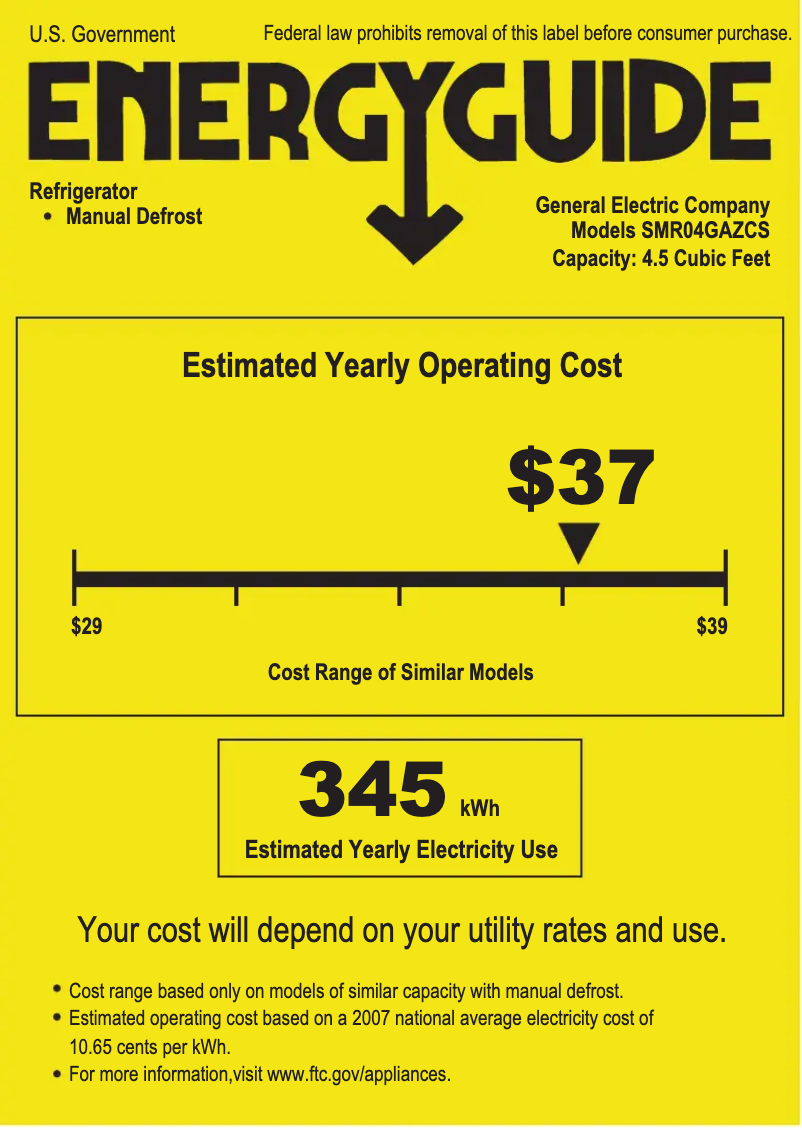 Page 1 de la notice Manuel utilisateur GE SMR04GAZCS