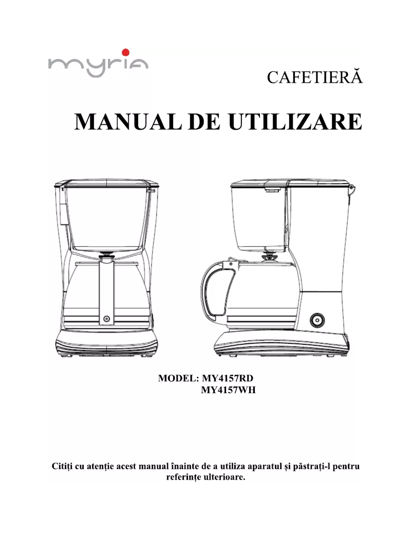 Page 1 de la notice Manuel utilisateur Myria MY4157WH