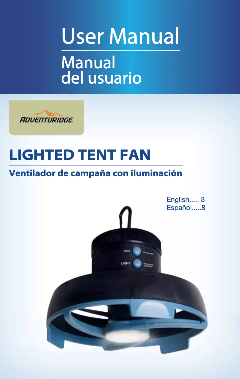 Page n°1 - Manuel utilisateur Adventuridge Lighted Tent Fan 52912