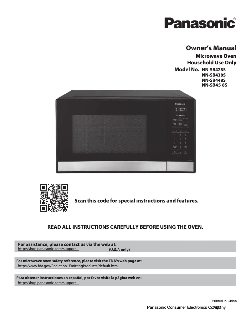 Page 1 de la notice Manuel utilisateur Panasonic NN-SB438S