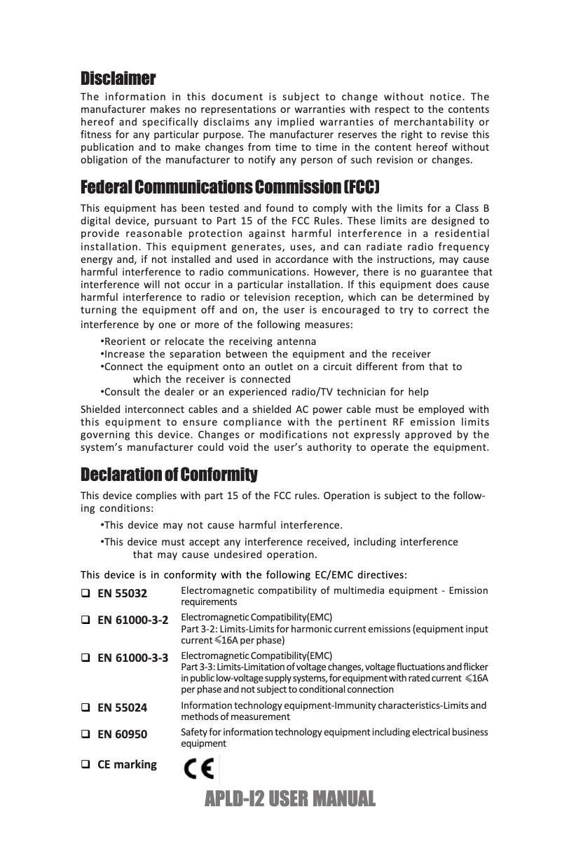 Page 1 de la notice Manuel utilisateur ECS APLD-I2