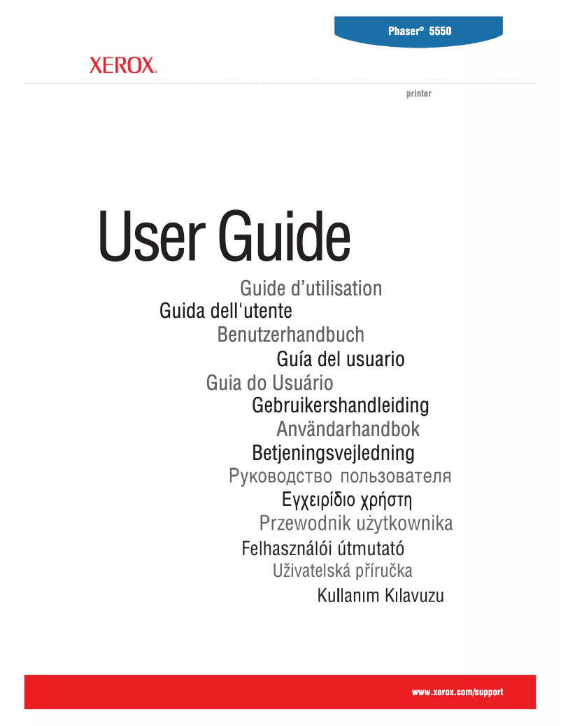 Page 1 de la notice Manuel utilisateur Xerox Phaser 5550