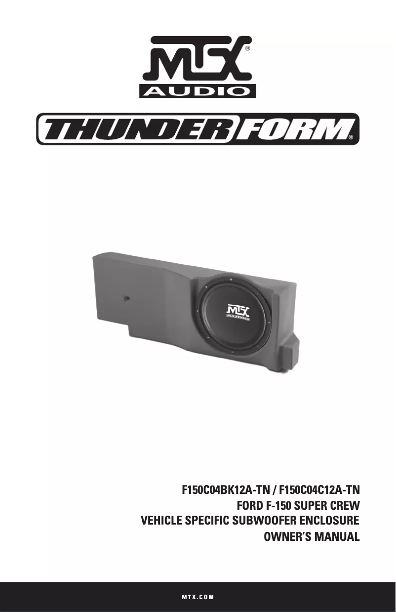Page n°1 - Manuel utilisateur MTX Audio ThunderForm F150C04BK12-TN
