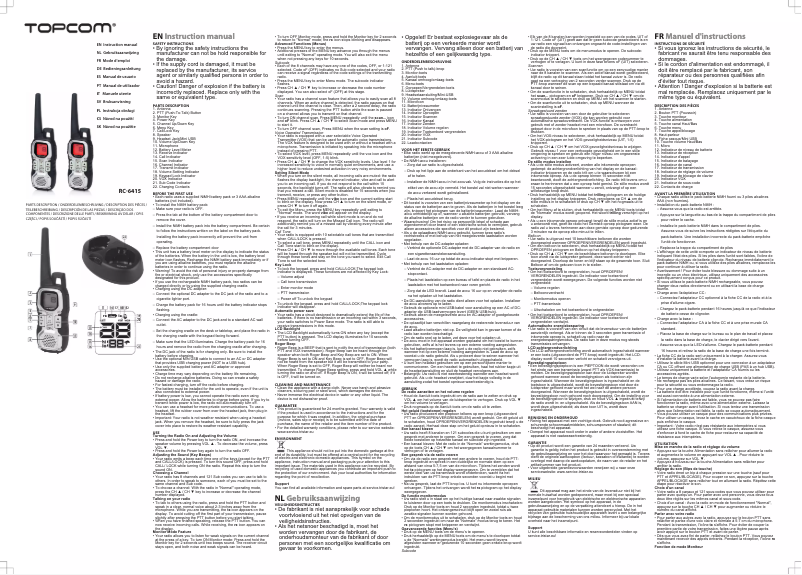 Page 1 de la notice Manuel utilisateur Topcom RC-6415