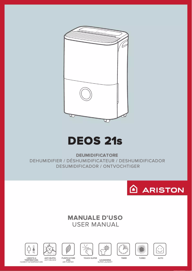 Page 1 de la notice Manuel utilisateur Ariston Thermo DEOS 21s