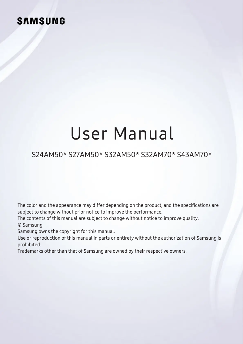 Page 1 de la notice Manuel utilisateur Samsung LS32AM500NNXZA