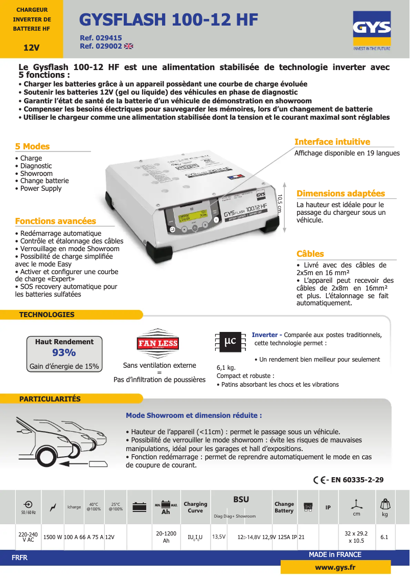 Image de la première page du manuel de l'appareil Gysflash 100.12 HF