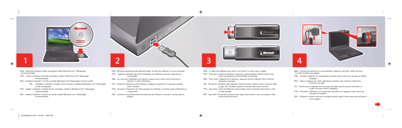 Page 1 de la notice Manuel utilisateur Microsoft LifeCam NX-3000