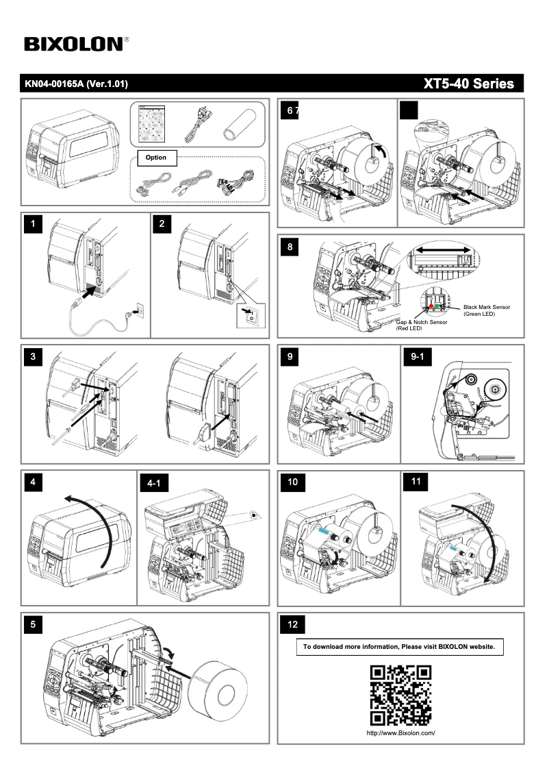 Page 1 de la notice Guide d'installation Bixolon XT5-40NR