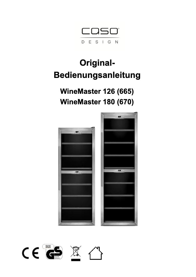 Image de la première page du manuel de l'appareil Winecomfort 180