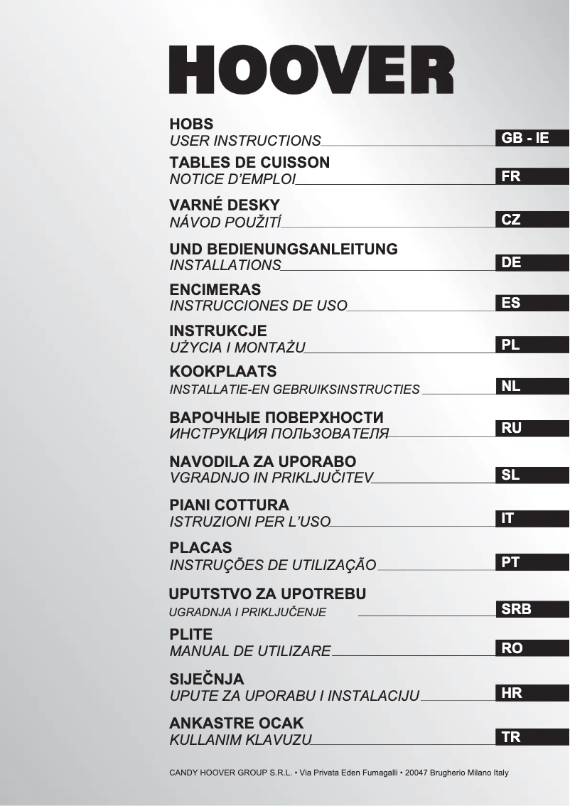Page 1 de la notice Manuel utilisateur Hoover HGV 95 SQCB