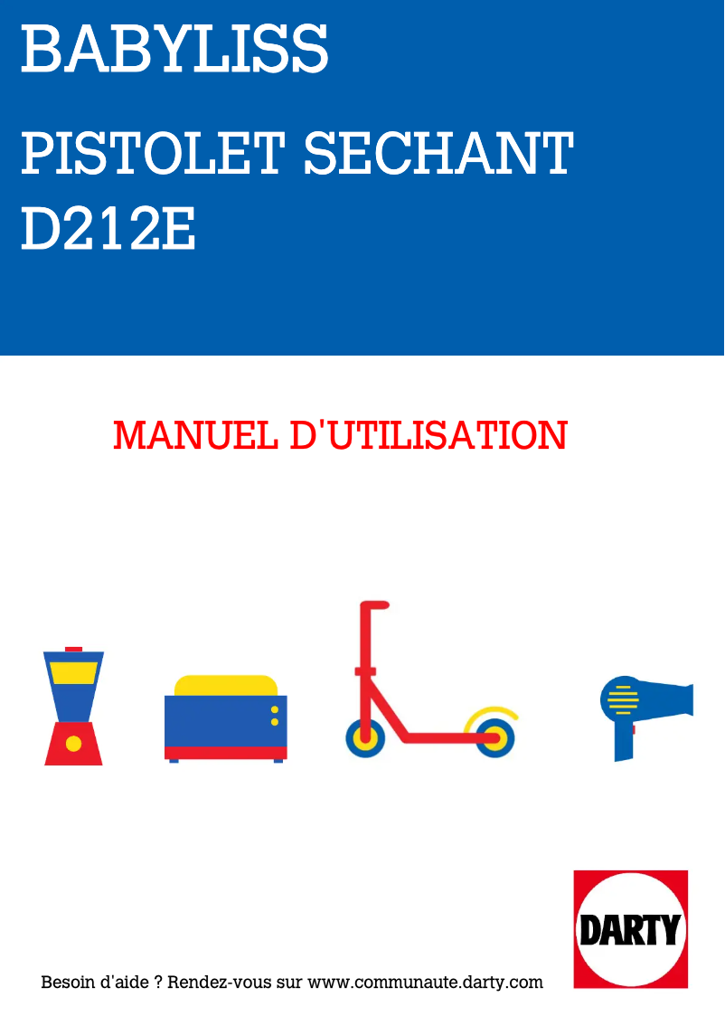 Page 1 de la notice Manuel utilisateur BaByliss Powerlight D212E