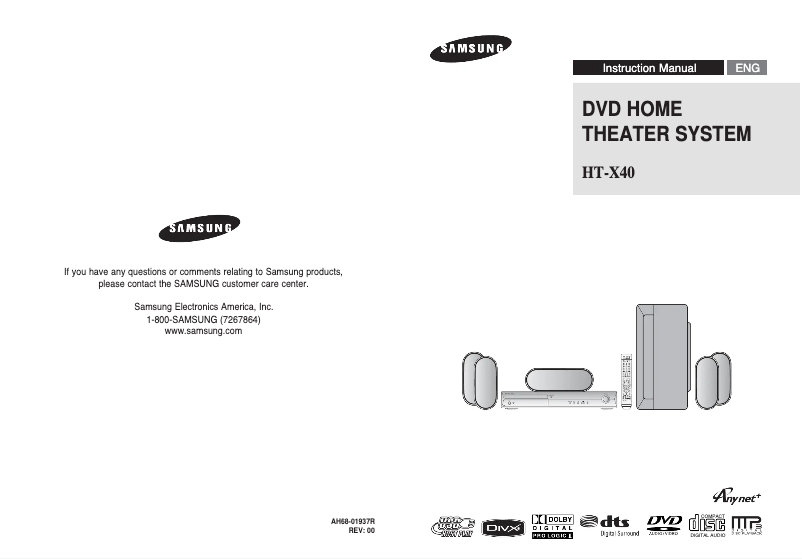 Page n°1 - Manuel utilisateur Samsung HT-X40T