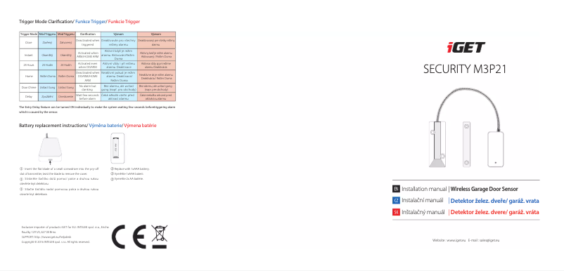 Page 1 de la notice Manuel utilisateur iGET M3P21