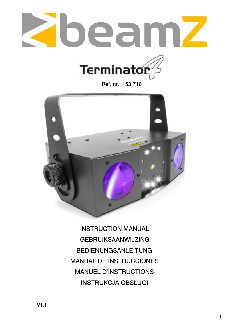 Página 1 del manual Manual de usuario BeamZ Terminator IV