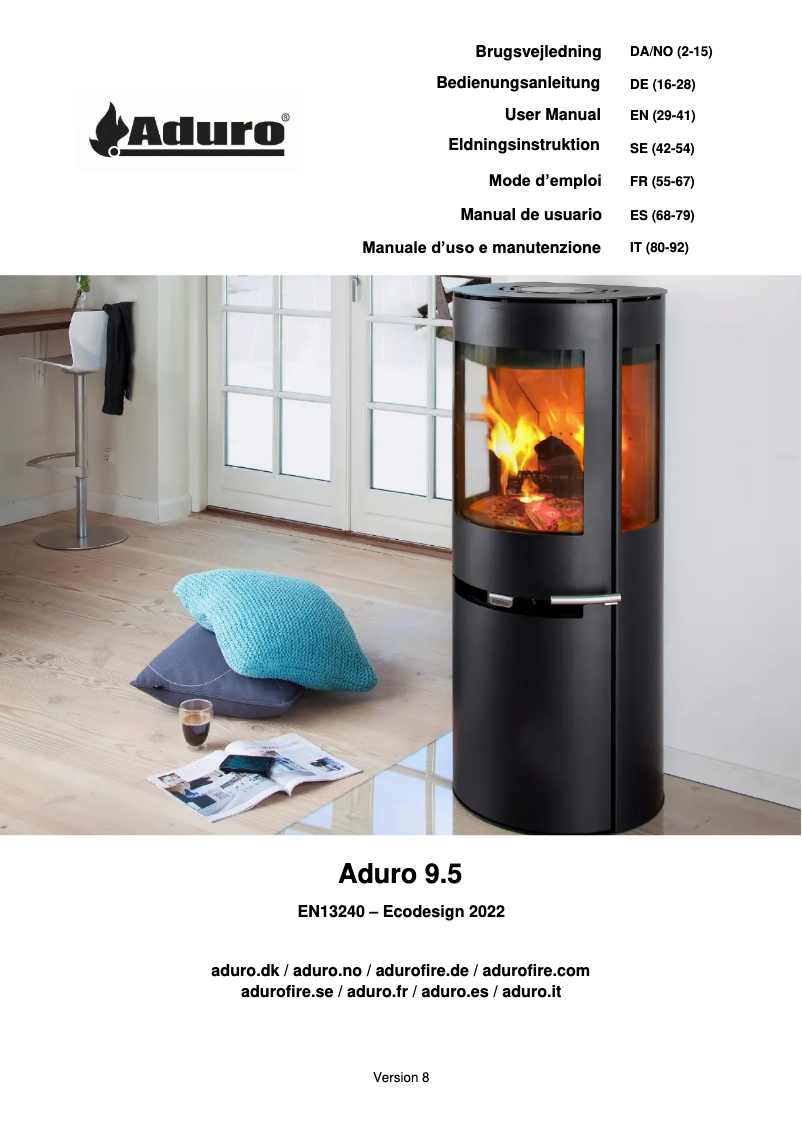 Page 1 de la notice Manuel utilisateur Aduro 9.5