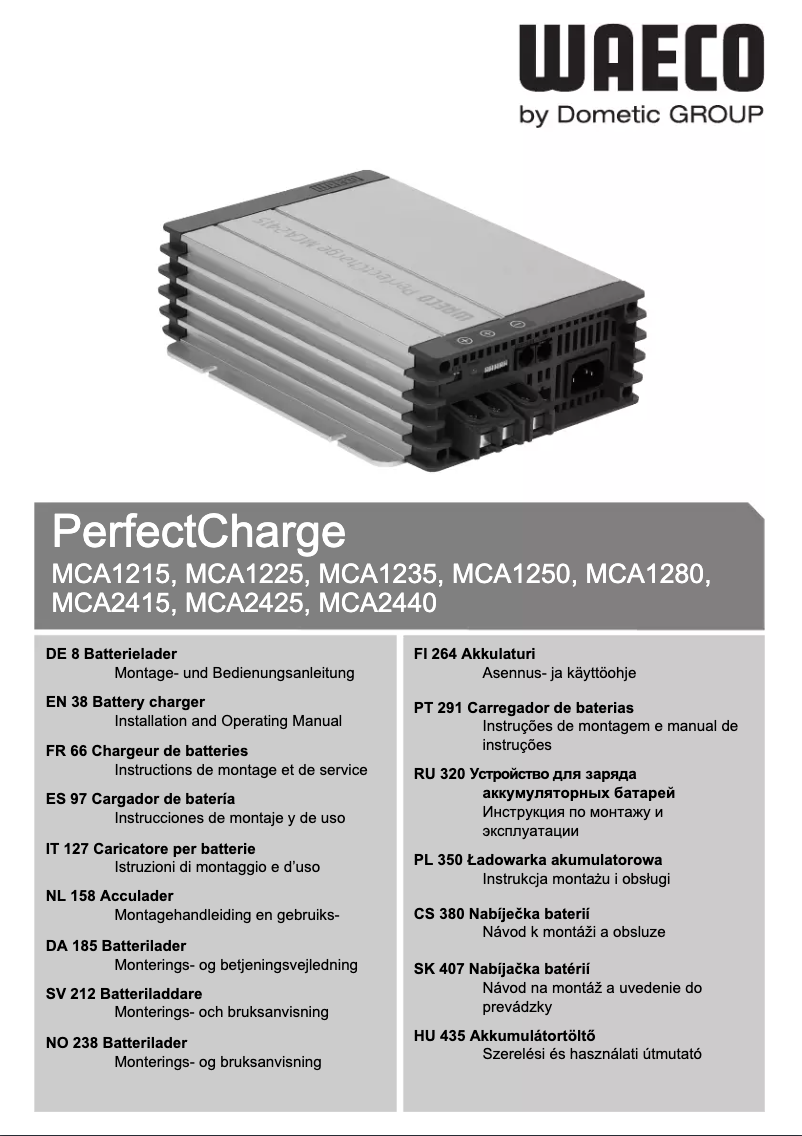 Page n°1 - Manuel utilisateur Waeco PerfectCharge MCA1280