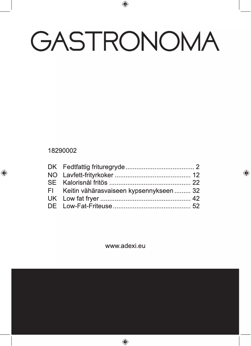 Página 1 del manual Manual de usuario Gastronoma 18290002