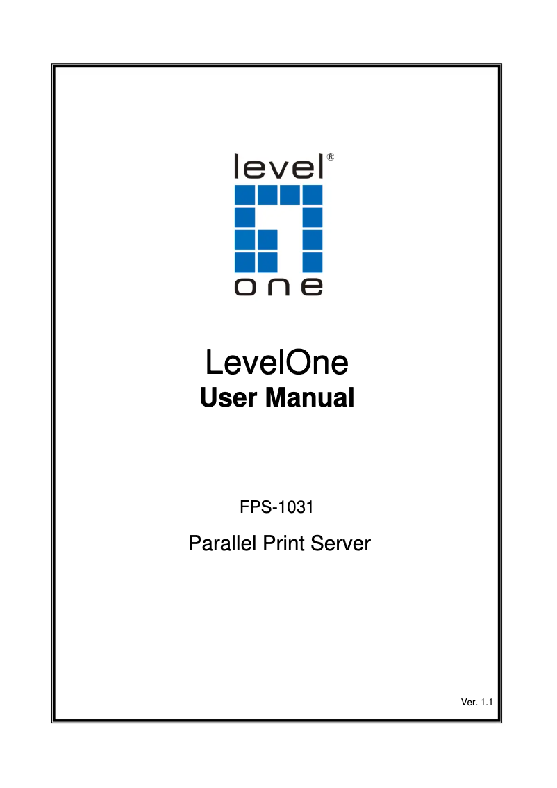 Page n°1 - Manuel utilisateur LevelOne FPS-1031