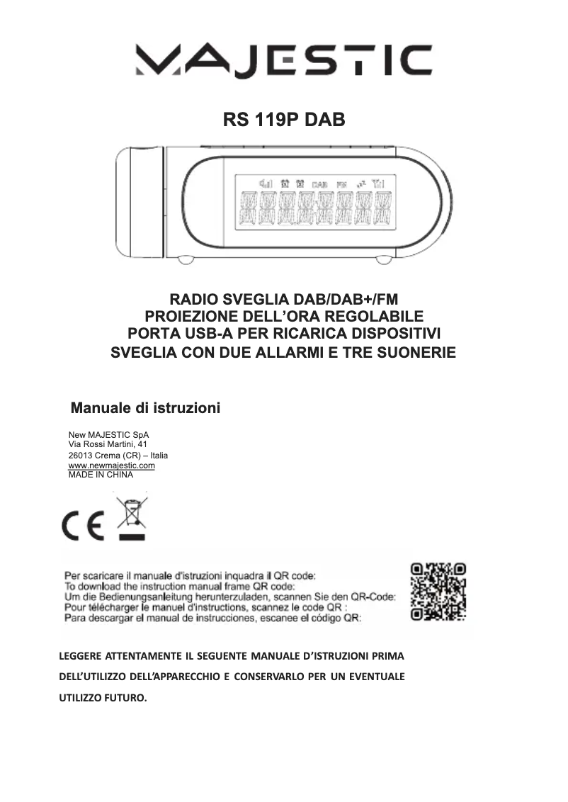 Page n°1 - Manuel utilisateur Majestic RS 119P DAB