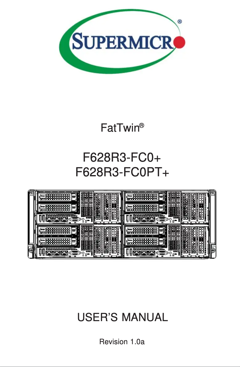 Page 1 de la notice Manuel utilisateur Supermicro SuperServer F628R3-FC0PT+