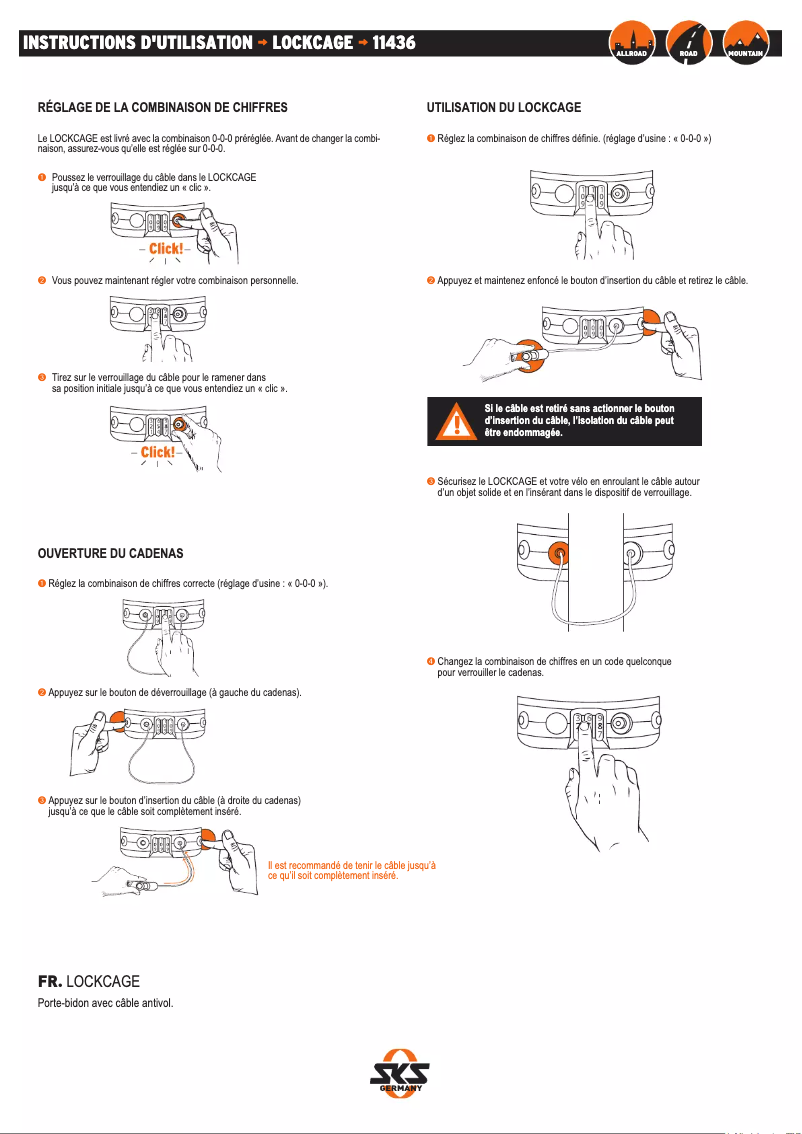Page 1 de la notice Manuel utilisateur SKS Lockcage