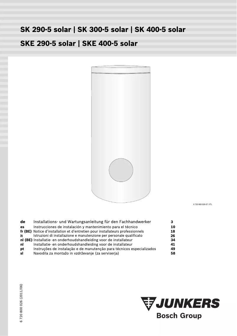 Image de la première page du manuel de l'appareil SKE 400-5 Solar