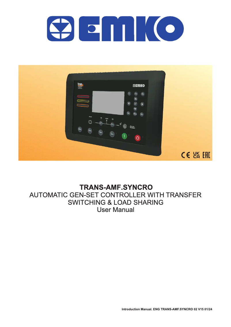 Page n°1 - Manuel utilisateur Emko Trans-AMF
