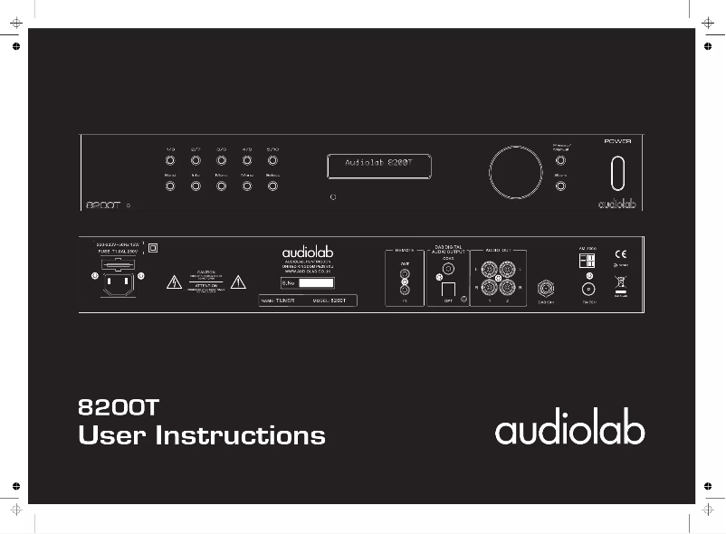 Page 1 de la notice Manuel utilisateur Audiolab 8200T