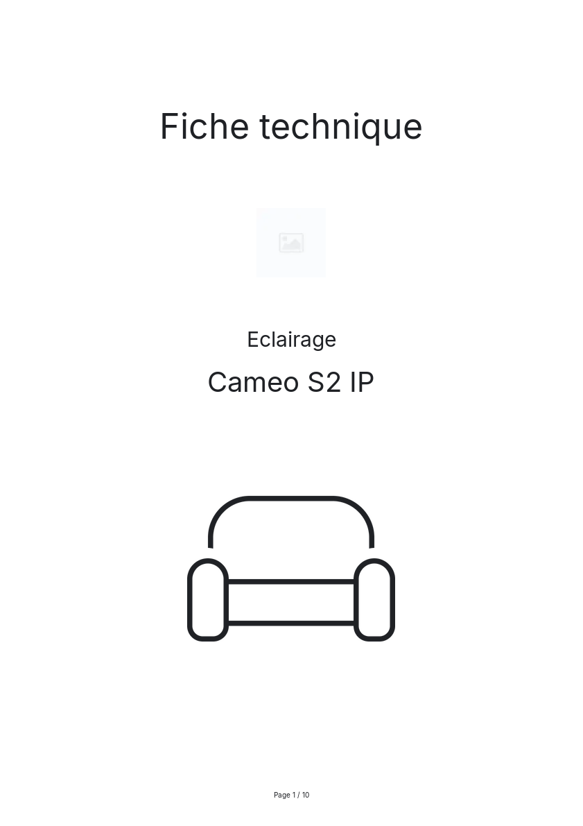 Page n°1 - Fiche technique Cameo S2 IP
