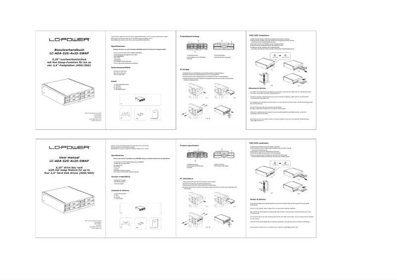 Page n°1 - Mode d'emploi LC-Power LC-ADA-525-4x25-SWAP