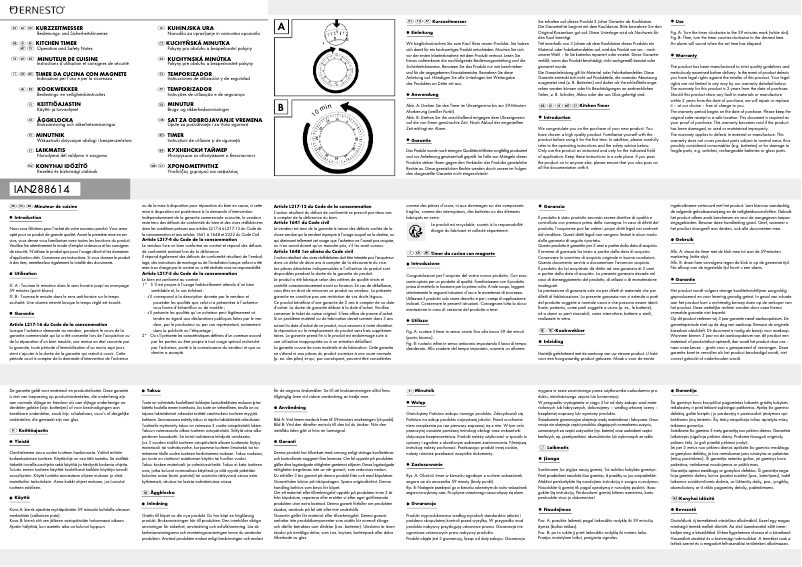 Page 1 de la notice Manuel utilisateur Ernesto HG00971A