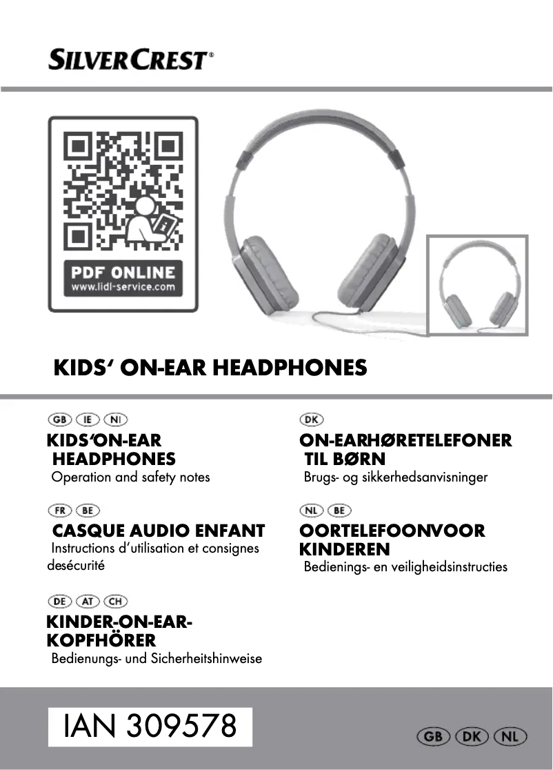 Page 1 de la notice Manuel utilisateur SilverCrest IAN 309578