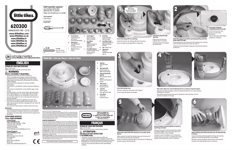 Page n°1 - Manuel utilisateur Little Tikes Spiralin 'Seas Waterpark