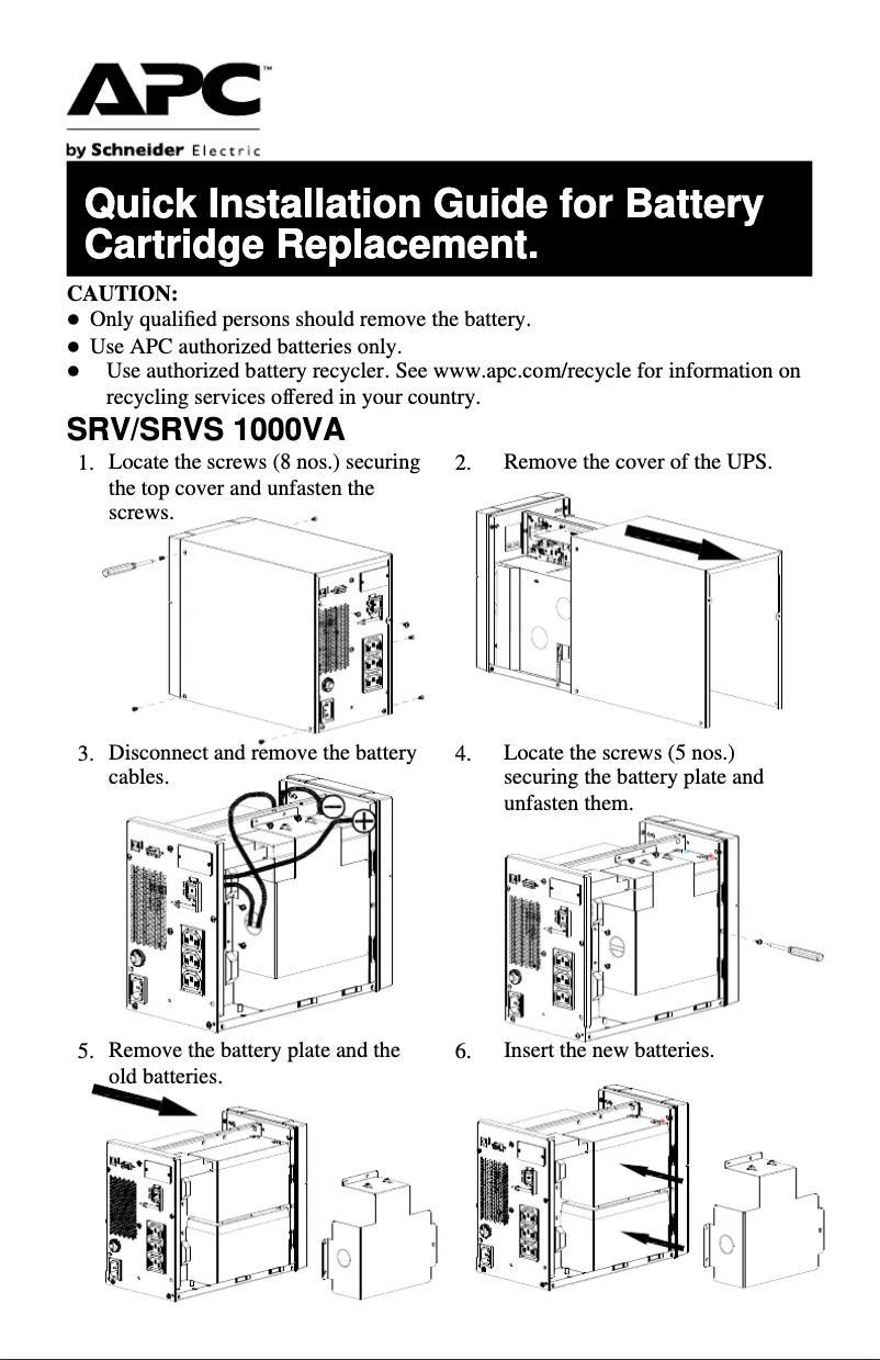 Page n°1 - Manuel utilisateur APC APCRBCV203