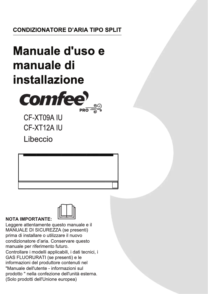 Page 1 de la notice Manuel utilisateur Comfee CF-XTW12 IU