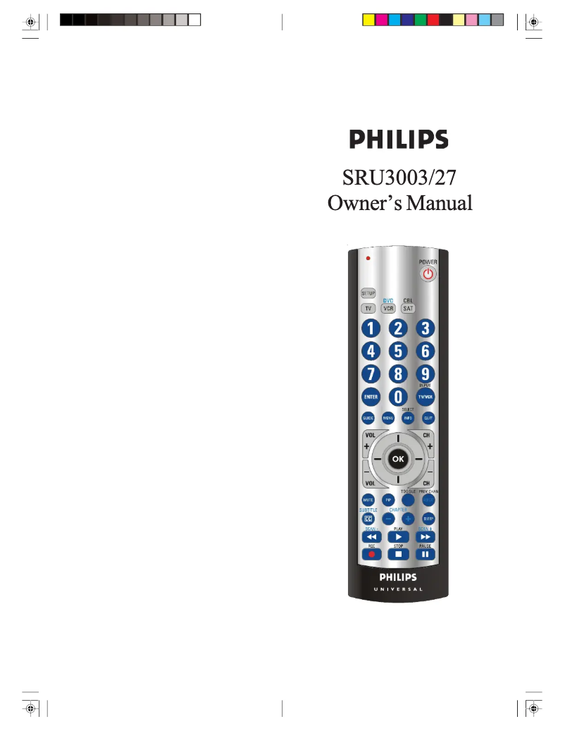 Page n°1 - Manuel utilisateur Philips SRU3003
