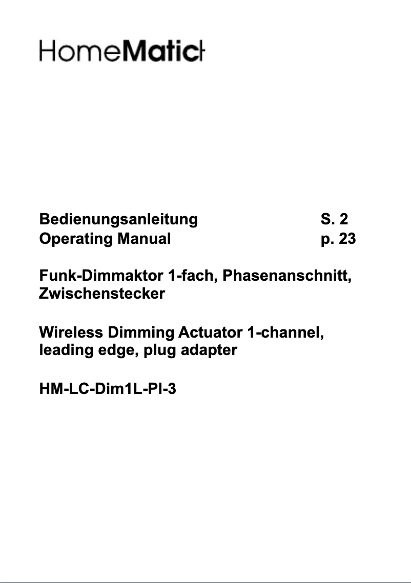 Page 1 de la notice Manuel utilisateur eQ-3 E-Q3-132078