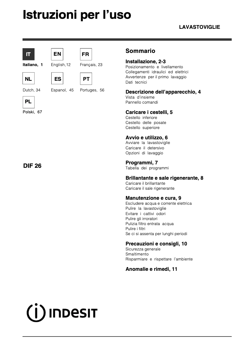 Image de la première page du manuel de l'appareil DIF 26