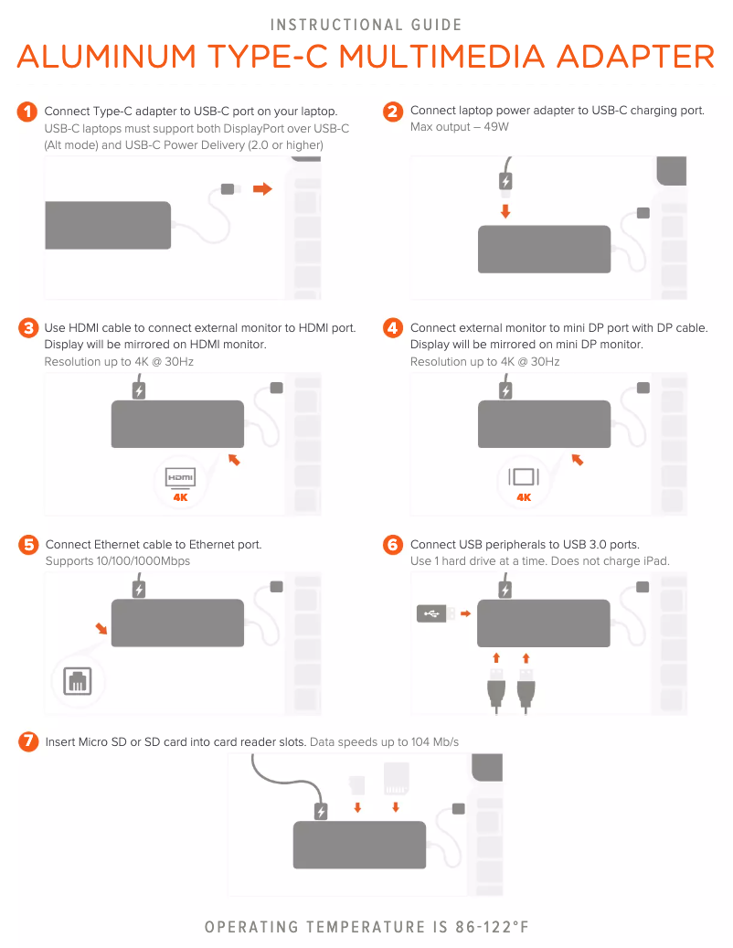 Page 1 de la notice Manuel utilisateur Satechi Type-C Slim Multi-Port Adapter V2