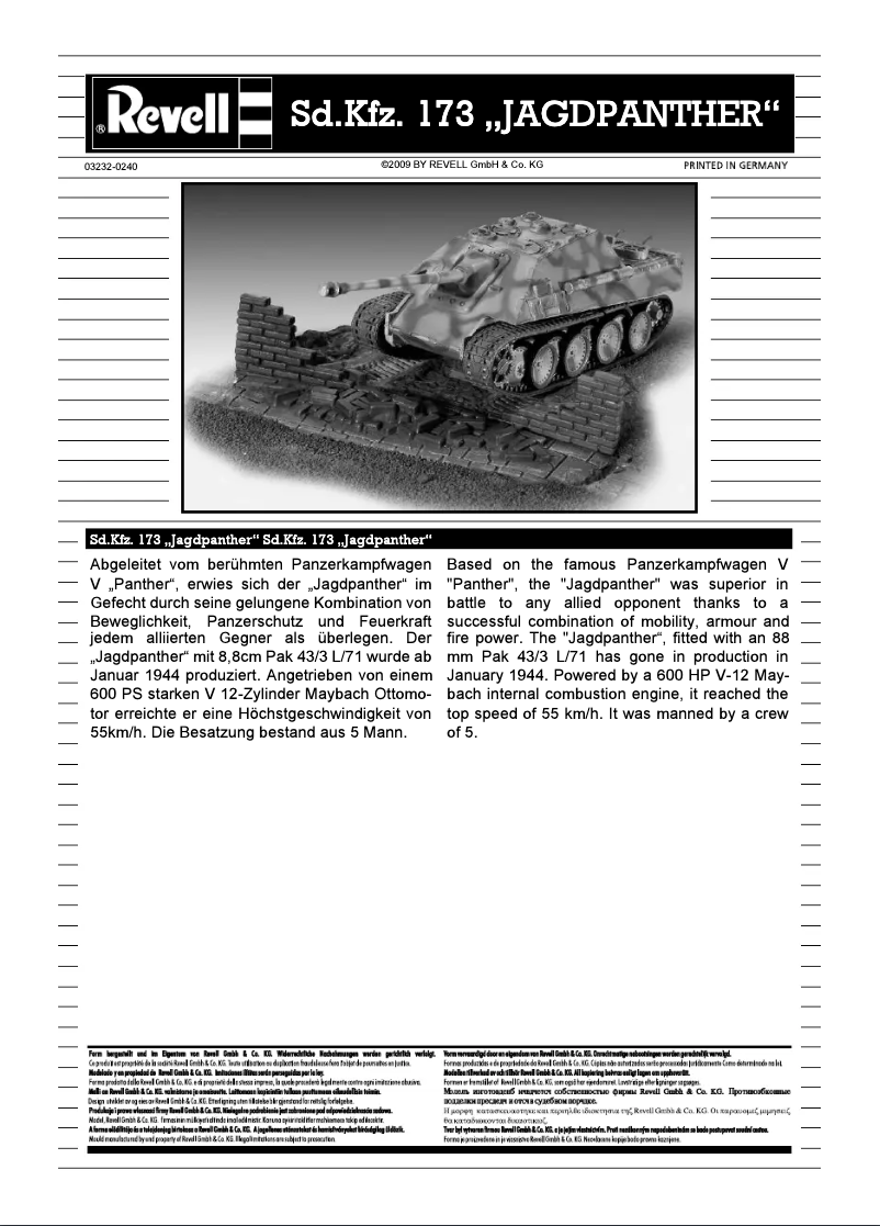 Page n°1 - Manuel utilisateur Revell Sd.Kfz.173 Jagdpanther