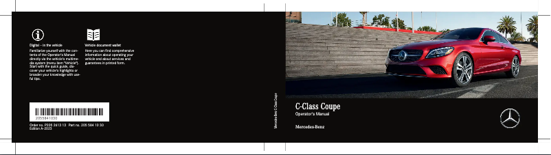 Image de la première page du manuel de l'appareil C-Class Coupe (2023)