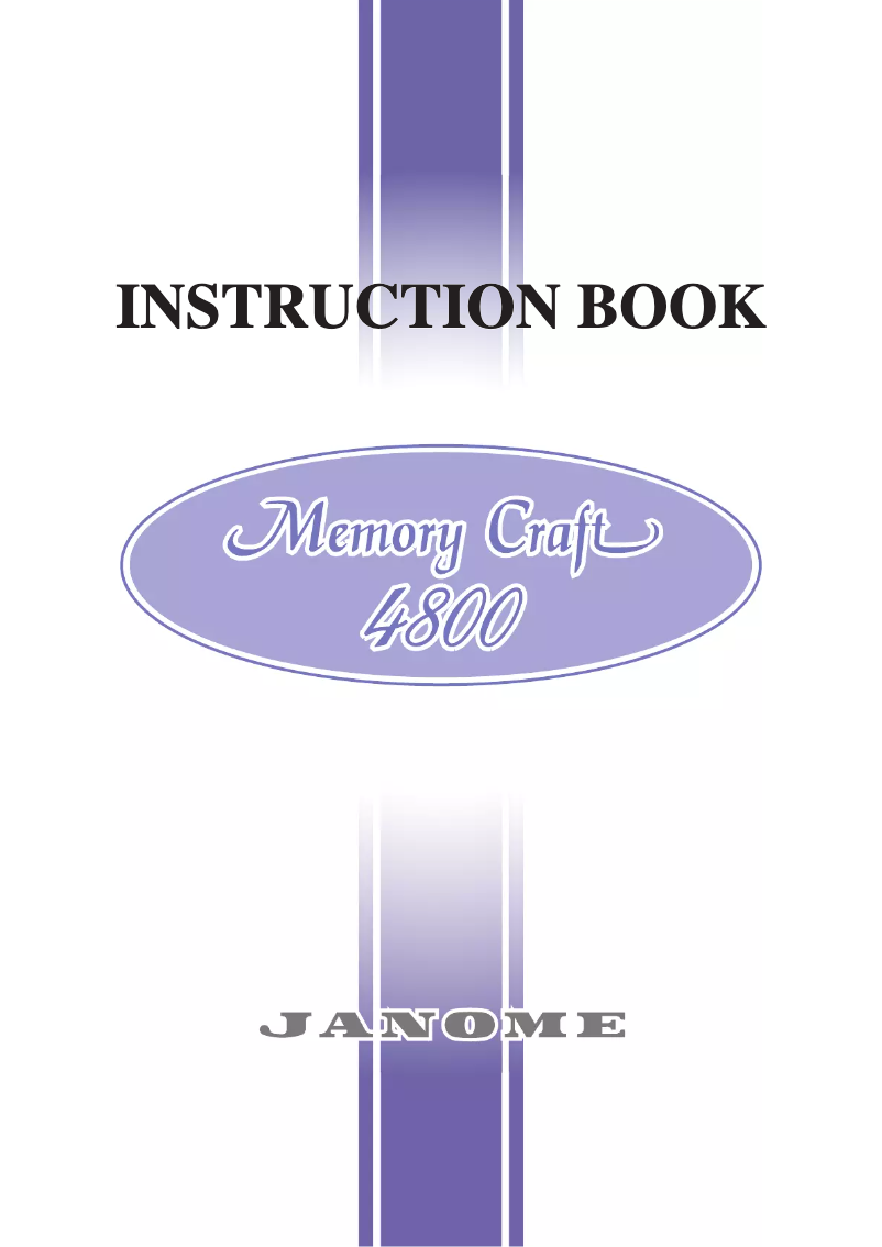 Page n°1 - Manuel utilisateur Janome Memory Craft 4800