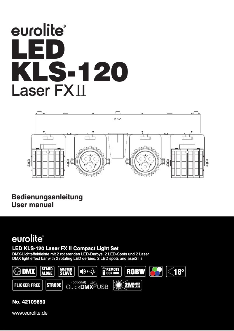Page 1 de la notice Manuel utilisateur Eurolite LED KLS-120 Laser FX II