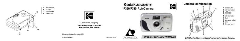 Page 1 de la notice Manuel utilisateur Kodak Advantix F330