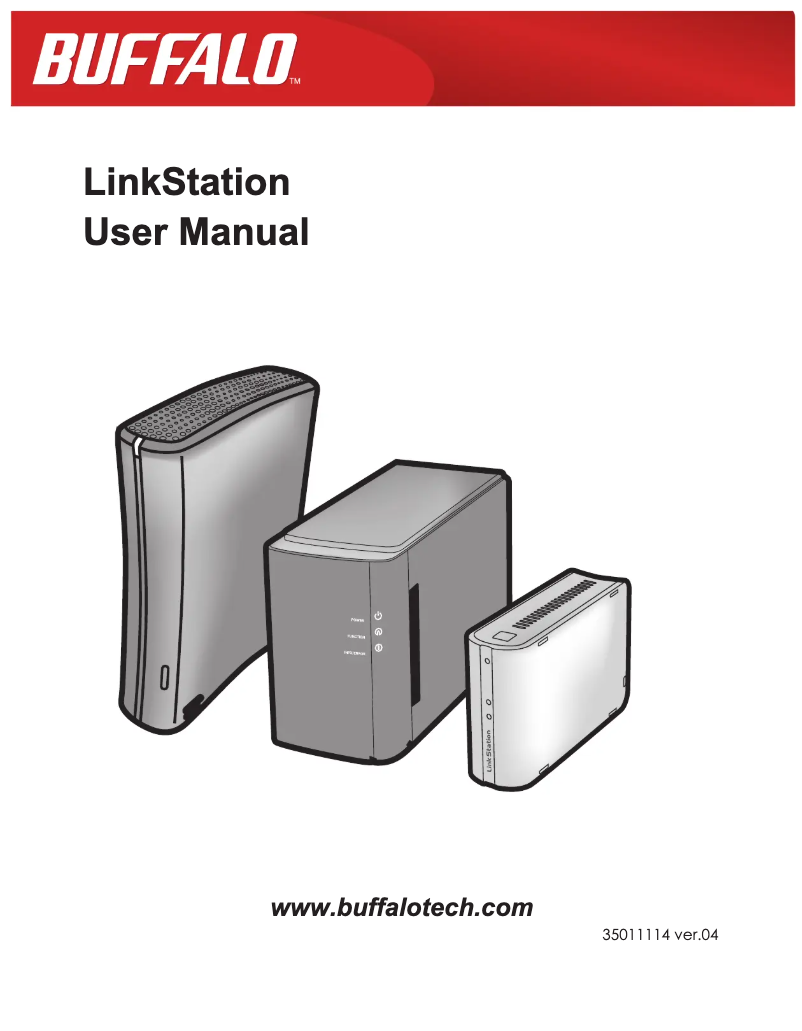 Imagen de la primera página del manual del dispositivo LinkStation Pro Duo Diskless