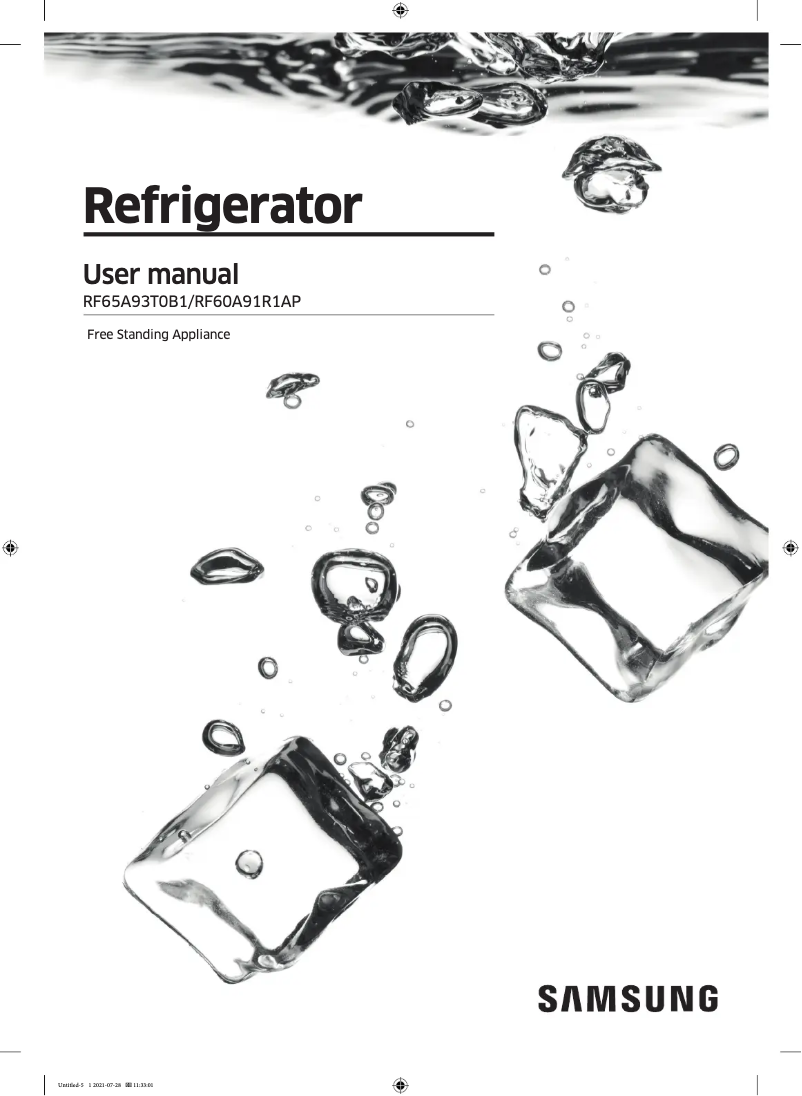 Page 1 de la notice Manuel utilisateur Samsung SRFX9500N