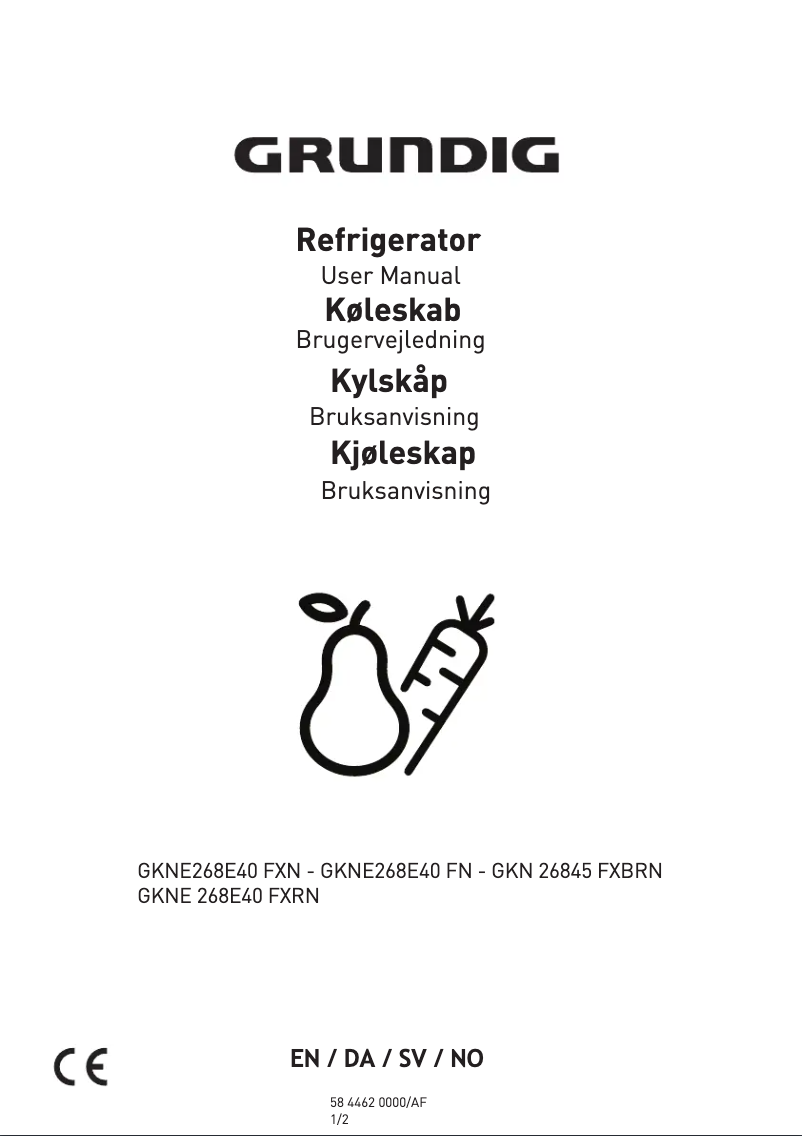 Page n°1 - Manuel utilisateur Grundig GKNE 268E40 FXRN